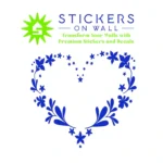Floral Heart Wall Stickers Brilliant Blue | Stickers on Wall