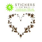 Floral Heart Wall Stickers Brown | Stickers on Wall