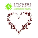 Floral Heart Wall Stickers Burgundy | Stickers on Wall