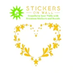 Floral Heart Wall Stickers Golden Yellow | Stickers on Wall
