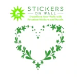 Floral Heart Wall Stickers Mid Green | Stickers on Wall