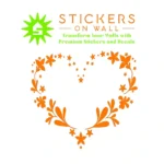 Floral Heart Wall Stickers Orange | Stickers on Wall