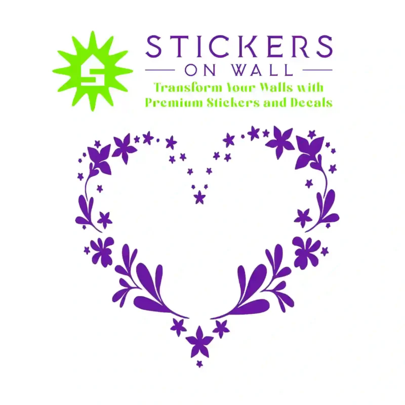 Floral Heart Wall Stickers Perfect Purple | Stickers on Wall