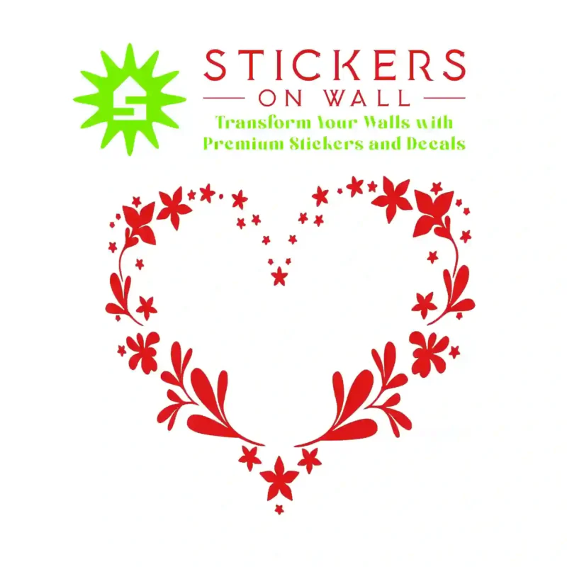 Floral Heart Wall Stickers Red | Stickers on Wall