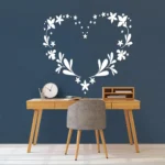 Floral Heart Wall Stickers White | Stickers on Wall
