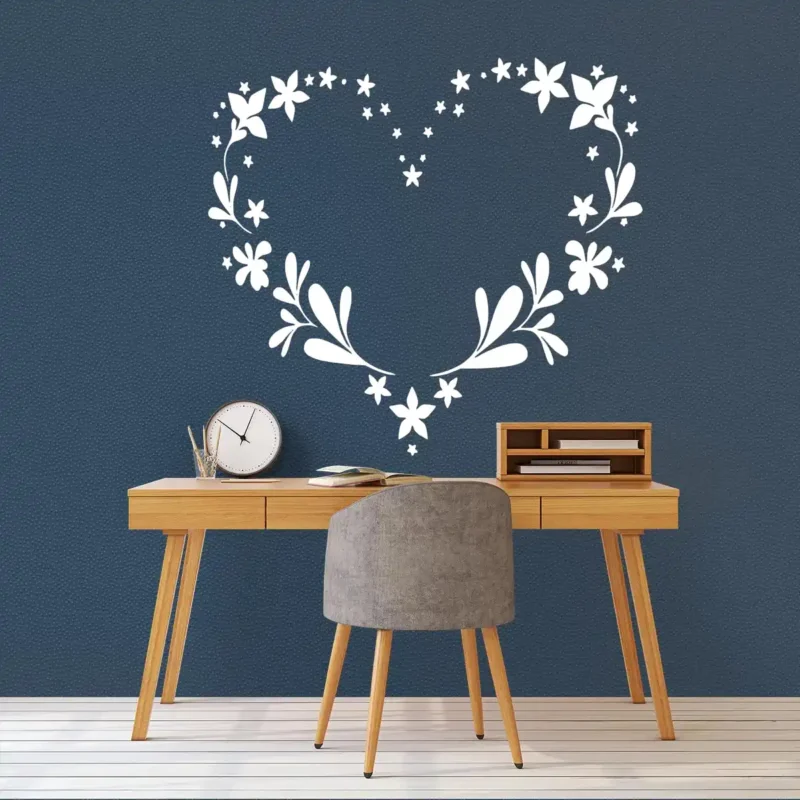 Floral Heart Wall Stickers White | Stickers on Wall