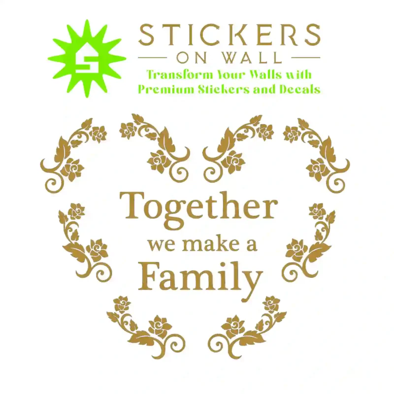 Floral Family Wall Stickers Gold | Stickers on Wall