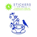 Floral Tea Wall Stickers Brilliant Blue | Stickers on Wall