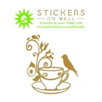 Floral Tea Wall Stickers Gold | Stickers on Wall