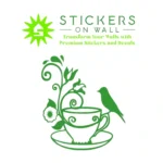 Floral Tea Wall Stickers Mid Green | Stickers on Wall