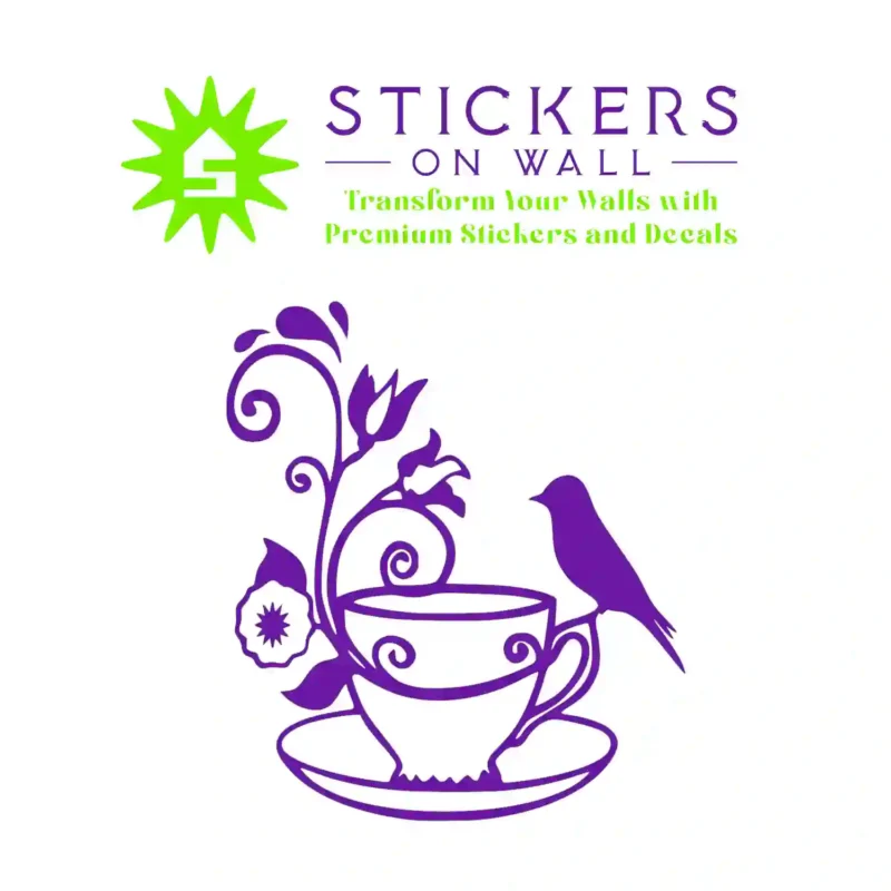Floral Tea Wall Stickers Perfect Purple | Stickers on Wall