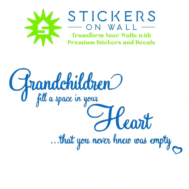 Grandchildren Heart Wall Stickers Azure Blue | Stickers on Wall