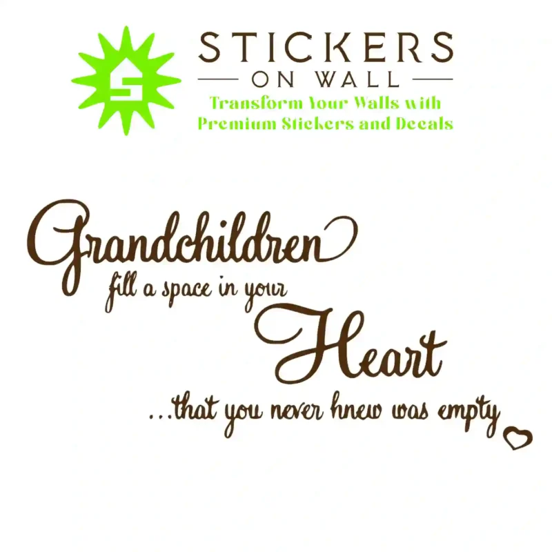 Grandchildren Heart Wall Stickers Brown | Stickers on Wall