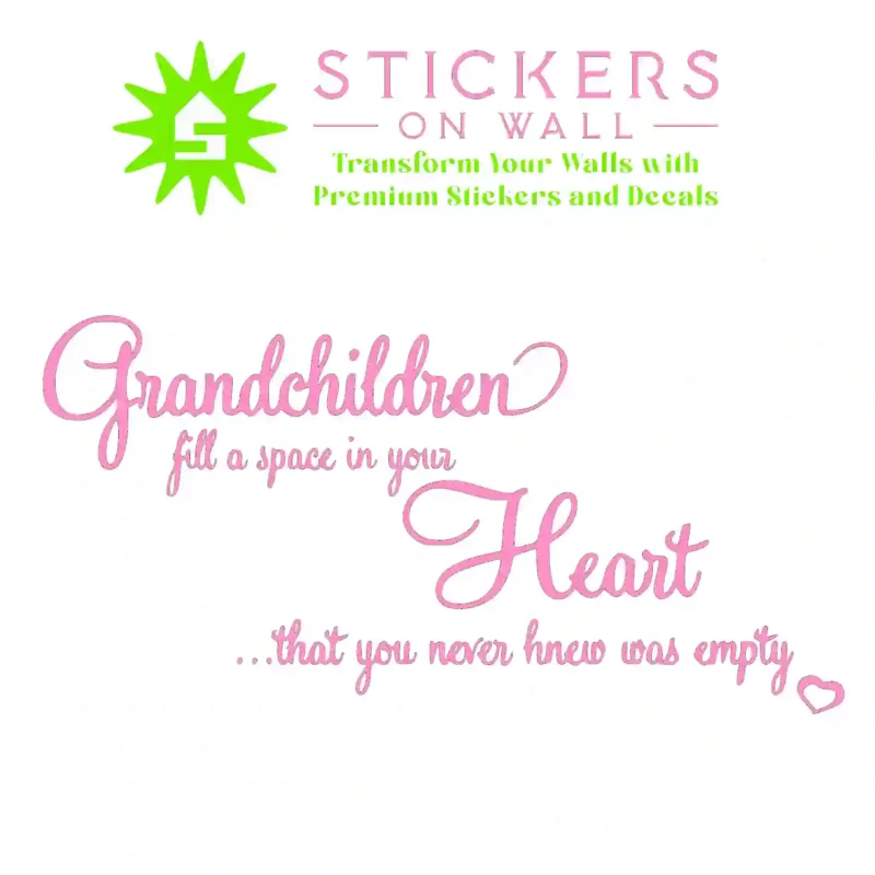 Grandchildren Heart Wall Stickers Bubblegum | Stickers on Wall