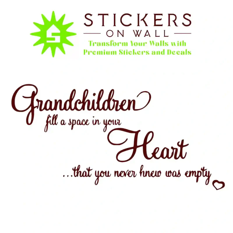 Grandchildren Heart Wall Stickers Burgundy | Stickers on Wall