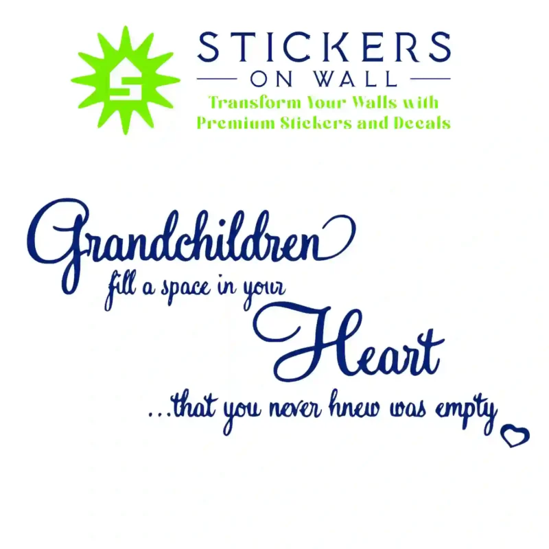 Grandchildren Heart Wall Stickers Medium Blue | Stickers on Wall