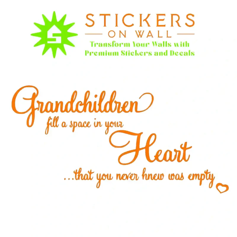 Grandchildren Heart Wall Stickers Orange | Stickers on Wall
