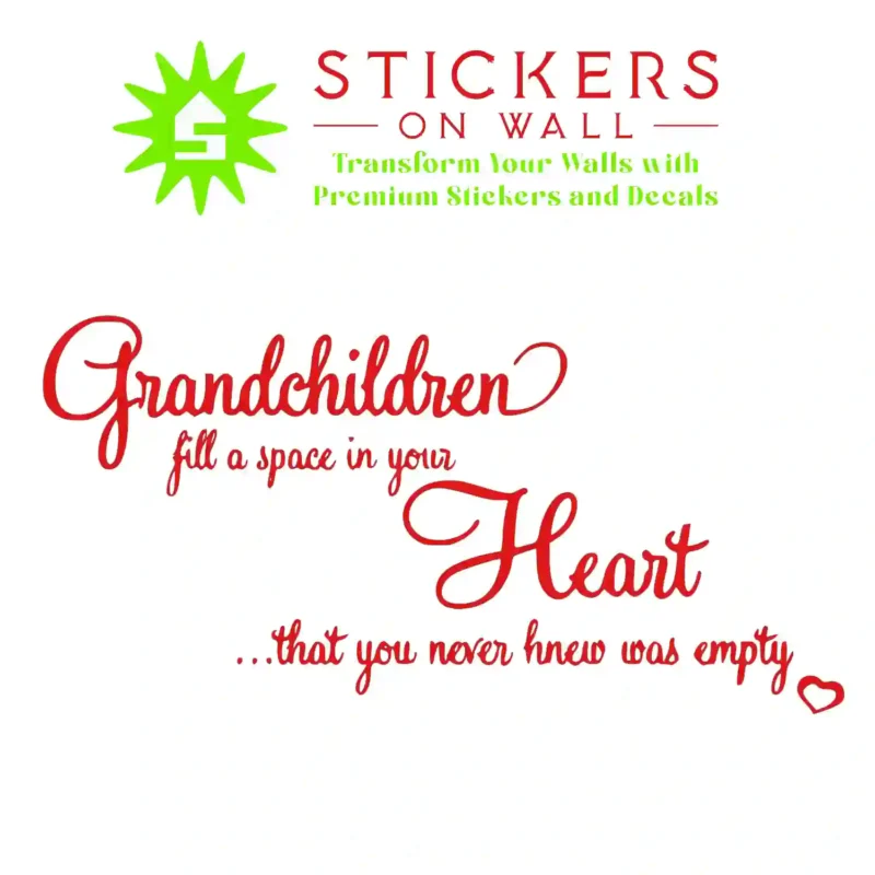 Grandchildren Heart Wall Stickers Red | Stickers on Wall