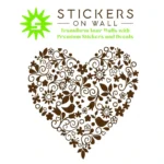 Heart Floral Wall Stickers Brown | Stickers on Wall