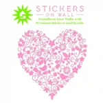 Heart Floral Wall Stickers Bubblegum | Stickers on Wall
