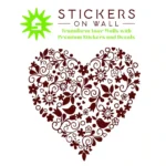 Heart Floral Wall Stickers Burgundy | Stickers on Wall
