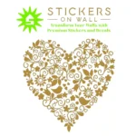 Heart Floral Wall Stickers Gold | Stickers on Wall