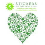 Heart Floral Wall Stickers Mid Green | Stickers on Wall