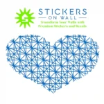 Heart Geometric Wall Stickers Azure Blue | Stickers on Wall