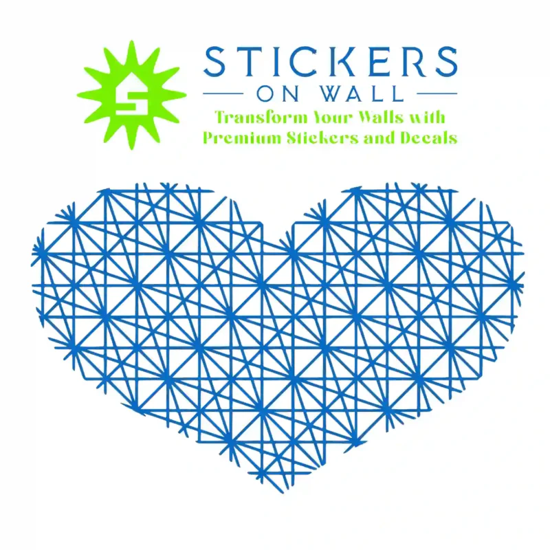 Heart Geometric Wall Stickers Azure Blue | Stickers on Wall