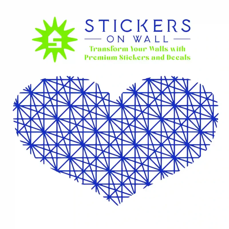 Heart Geometric Wall Stickers Brilliant Blue | Stickers on Wall