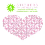 Heart Geometric Wall Stickers Bubblegum | Stickers on Wall