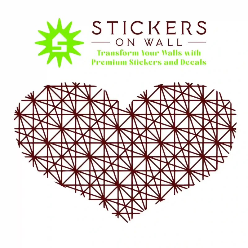 Heart Geometric Wall Stickers Burgundy | Stickers on Wall