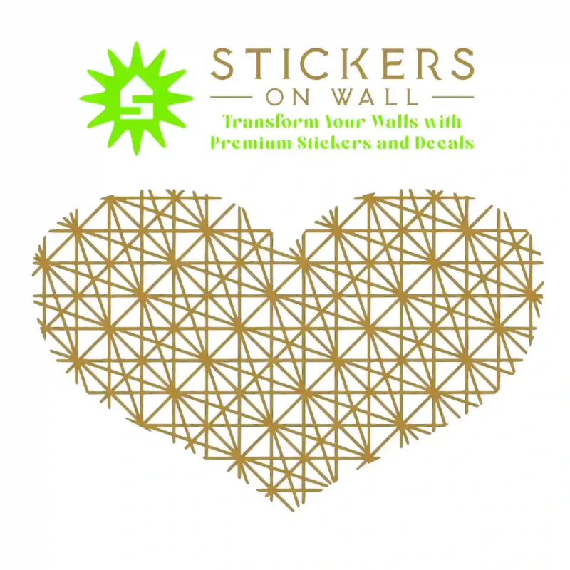 Heart Geometric Wall Stickers Gold | Stickers on Wall