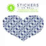 Heart Geometric Wall Stickers Medium Blue | Stickers on Wall