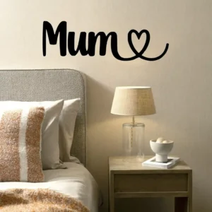 Mum Heart Wall Stickers Dark Black