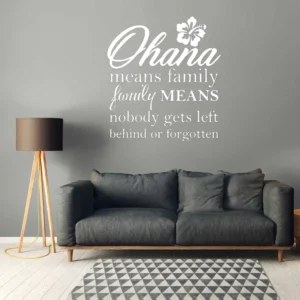 Ohana Family Wall Stickers White