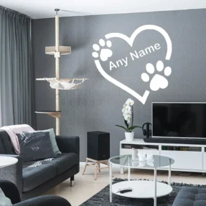 Paw Name Wall Stickers White