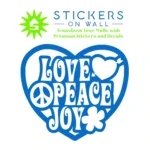 Peace Joy Wall Stickers Azure Blue | Stickers on Wall