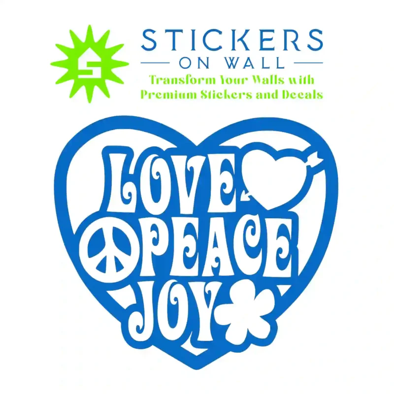 Peace Joy Wall Stickers Azure Blue | Stickers on Wall