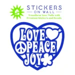 Peace Joy Wall Stickers Brilliant Blue | Stickers on Wall