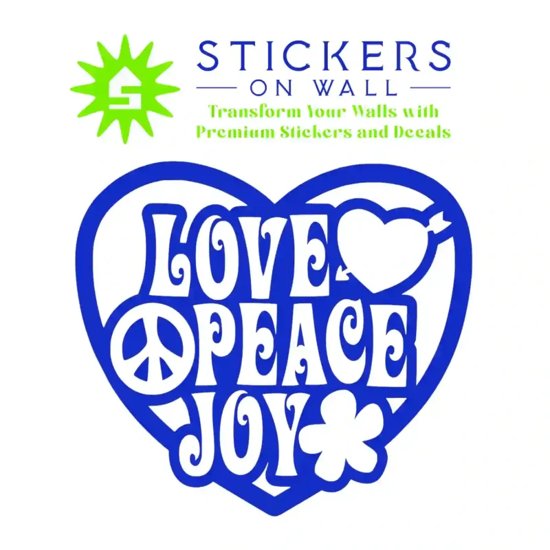 Peace Joy Wall Stickers Brilliant Blue | Stickers on Wall