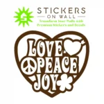 Peace Joy Wall Stickers Brown | Stickers on Wall