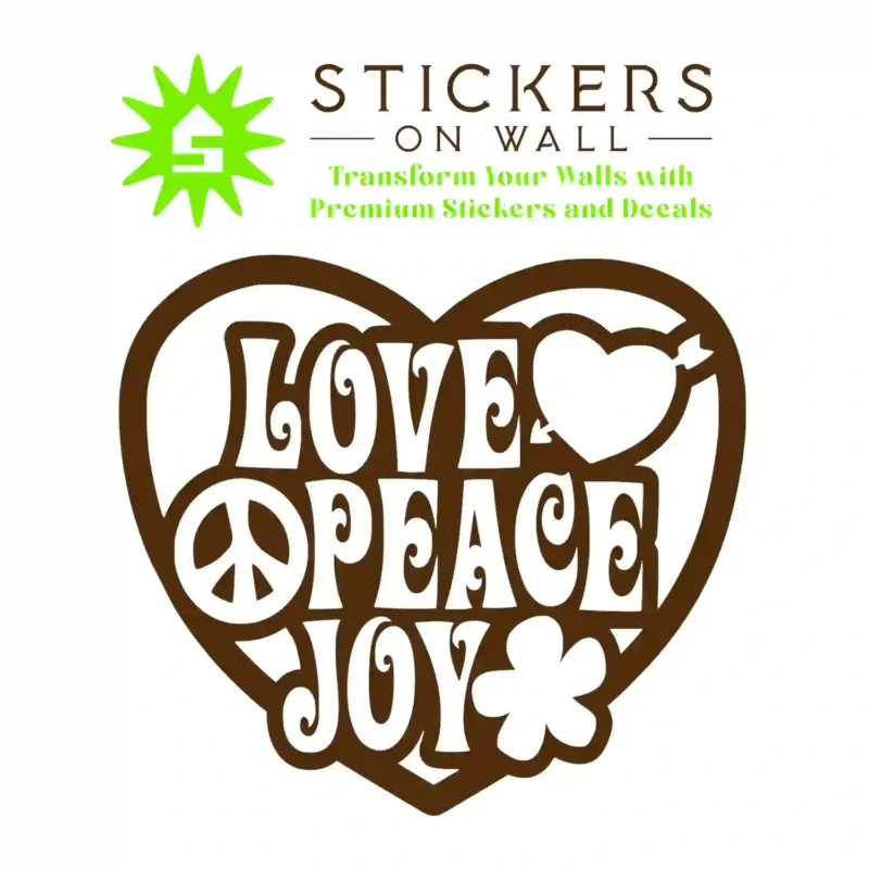 Peace Joy Wall Stickers Brown | Stickers on Wall
