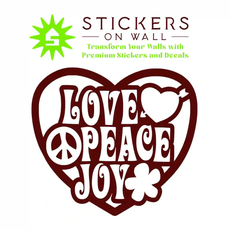Peace Joy Wall Stickers Burgundy | Stickers on Wall