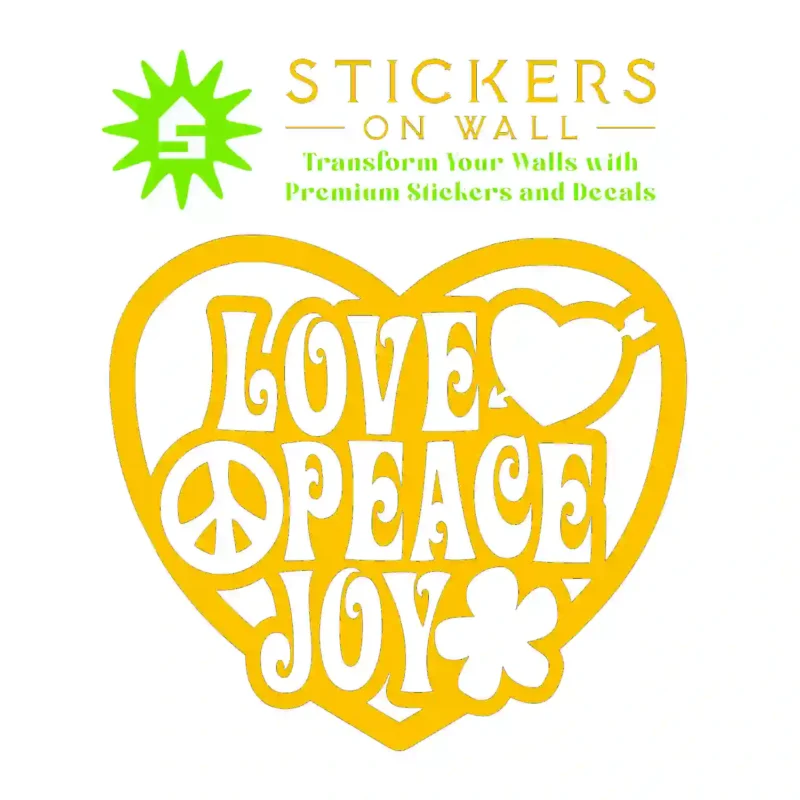 Peace Joy Wall Stickers Golden Yellow | Stickers on Wall