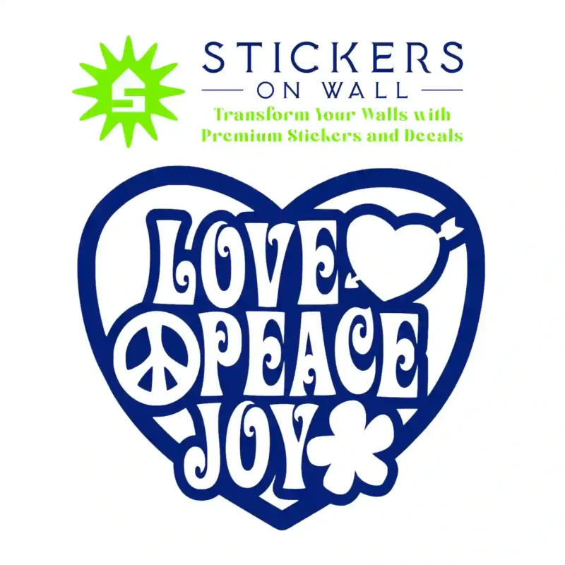 Peace Joy Wall Stickers Medium Blue | Stickers on Wall