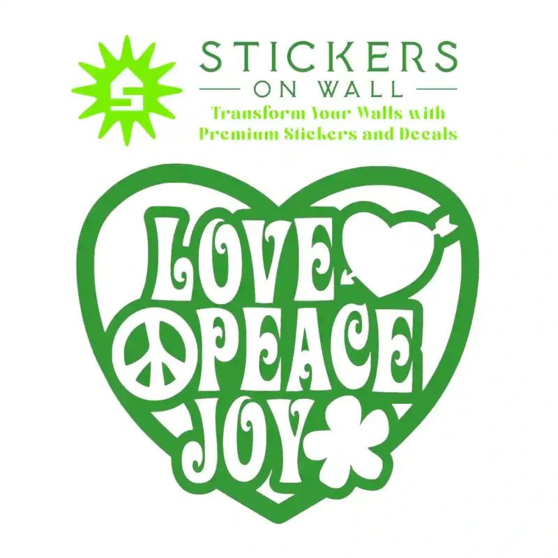 Peace Joy Wall Stickers Mid Green | Stickers on Wall