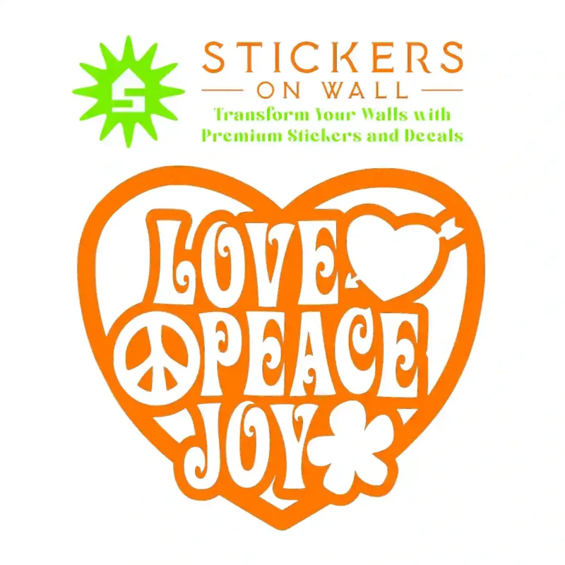 Peace Joy Wall Stickers Orange | Stickers on Wall