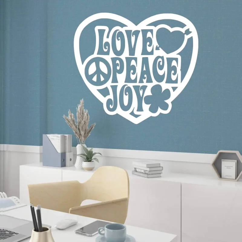Peace Joy Wall Stickers White | Stickers on Wall