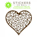 Scroll Heart Wall Stickers Brown | Stickers on Wall